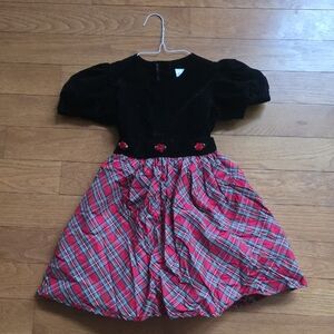 Plaid Red and Black Kids Dress
